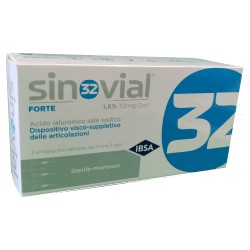 Siringa Intra-articolare Sinovial 32 Acido Ialuronico Sale Sodico 1,6% 32mg/2ml 3 Siringhe X 2ml + 3 Aghi