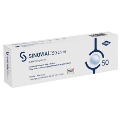Siringa Intra-articolare Sinovial 50 Acido Ialuronico Sale Sodico 2% 50mg/2,5ml 2,5ml + Ago 21 Gauge