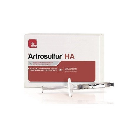Siringa Intra-articolare Artrosulfur Ha Acido Ialuronico 1,6% 2 Ml 3 Pezzi