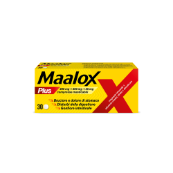 Maalox Plus 30 Compresse Masticabili 200 Mg + 200 Mg + 25 Mg