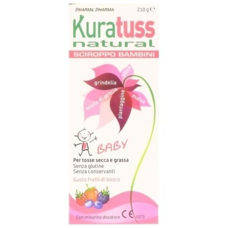 Kuratuss Natural Sciroppo Bambini Per Tosse Secca E Grassa Con Misurino Dosatore Gusto Frutti Di Bosco 210 G