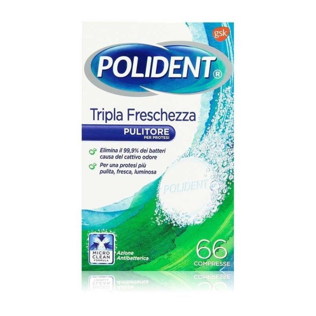 Polident Tripla Freschezza 66 Compresse Polident Tripla Freschezza 66 Compresse