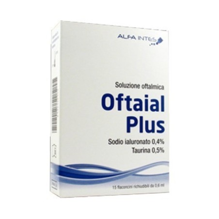 Soluzione Oftalmica Oftaial Plus Acido Ialuronico 0,4% E Taurina 15 Flaconcini Richiudibili Da 0,6 Ml Soluzione Oftalmica Oftaial Plus Acido Ialuronico 0,4% E Taurina 15 Flaconcini Richiudibili Da 0,6 Ml