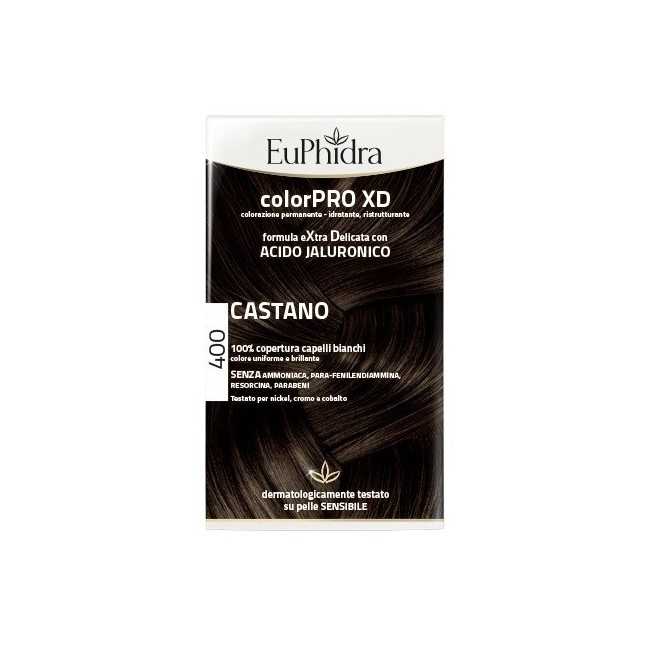 Euphidra Colorpro Xd 400 Castano Gel Colorante Capelli In Flacone + Attivante + Balsamo + Guanti