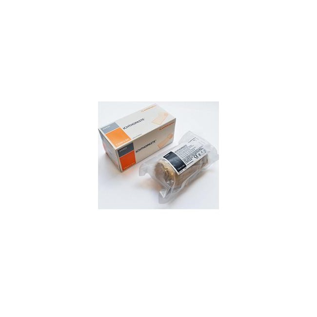 Benda Medicata Ichthopaste Con Ossido Di Zinco Ittiolo Per Trattamento Ulcere Venose Arti Inferiori 7,5x600 Cm